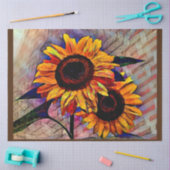 Goud 2 Zonnebloemen Elegant Collectie Tissuepapier (Craft)