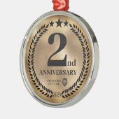Goud 2e Jubileum Zakelijke Logo Kerst Metalen Ornament (Links)