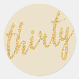 Goud 30 Verjaardagsfeestje Glitter "Dertig" Ronde Sticker