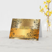 Goud 35 van de verjaardag kaart (Gele Bloem)