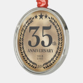 Goud 35e Jubileum Zakelijke Logo Kerst Metalen Ornament (Links)