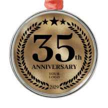 Goud 35e Jubileum Zakelijke Logo Kerst