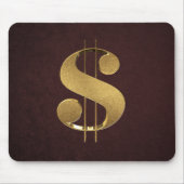 Goud 3D Dollar teken Muismat (Voorkant)