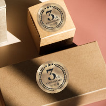 Goud 3e Jubileum Business Logo Herdenking