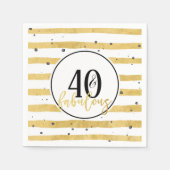 Goud 40 en Fabulous 40e verjaardag Party servetten (Voorkant)