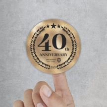 Goud 40e Jubileum Business Logo Herdenking