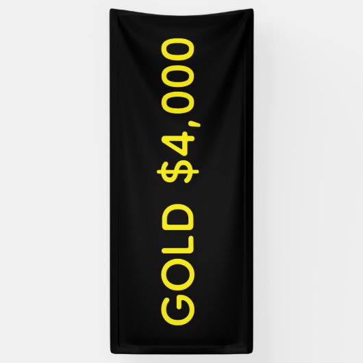 Goud $4.000 Marktfeest Spandoek (Verticaal)