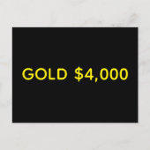 Goud $4.000 Marktviering Briefkaart (Voorkant)