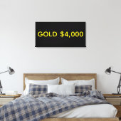 Goud $4.000 Marktviering Canvas Afdruk (Insitu (Slaapkamer))