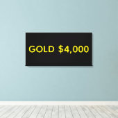 Goud $4.000 Marktviering Canvas Afdruk (Insitu (Houten vloer))