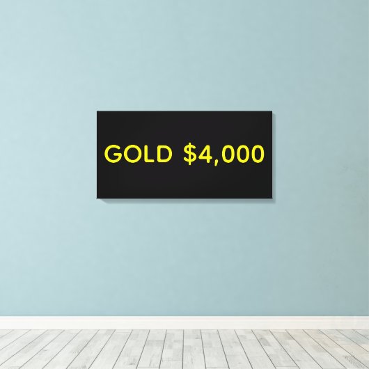Goud $4.000 Marktviering Canvas Afdruk (Insitu (Houten vloer))