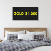 Goud $4.000 Marktviering Canvas Afdruk (Insitu (Slaapkamer))