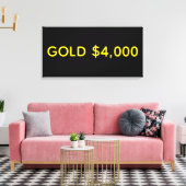 Goud $4.000 Marktviering Canvas Afdruk (Insitu (Woonkamer))