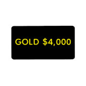 Goud $4.000 Marktviering Etiket (Voorkant)