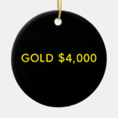 Goud $4.000 Marktviering Keramisch Ornament (Voorkant)