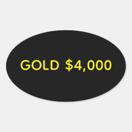 Goud $4.000 Marktviering Ovale Sticker