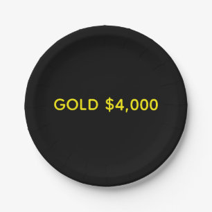 Goud $4.000 Marktviering Papieren Bordje