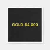 Goud $4.000 Marktviering Servet (Voorkant)