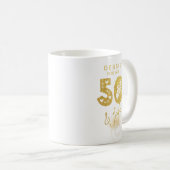 Goud 50 en Fab gepersonaliseerd Koffiemok (Voorkant rechts)