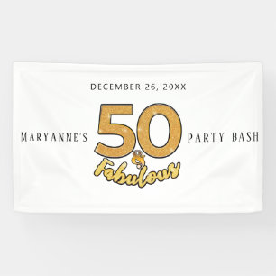 Goud 50 en Fantastische Typografie 50ste verjaarda Spandoek