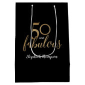 Goud 50 en geweldige verjaardagsgeschenk medium cadeauzakje (Achterkant)