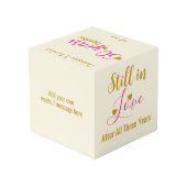 Goud 50 jaar jubileum roze foto kubus (Achter hoekig)