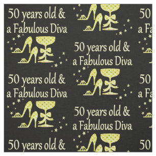 GOUD 50 JAAR OUD EN EEN FANTASTISCHE DIVA VERJAARD STOF