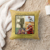 Goud 50e bruiloft Jubileum 8 Fotocollage Kussen (Deken)