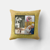 Goud 50e bruiloft Jubileum 8 Fotocollage Kussen (Achterkant)