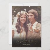 Goud 50e Bruiloft Jubileum Foto Bruiloft Kaart (Achterkant)