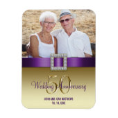 Goud 50e Bruiloft Jubileum Magneet Paarse (Verticaal)