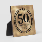Goud 50e Jubileum Business Logo Herdenking Fotoplaat (Voorkant)