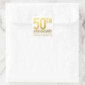 Goud 50e Jubileum gepersonaliseerde Stickers (Tas)