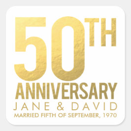 Goud 50e Jubileum gepersonaliseerde Stickers