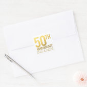 Goud 50e Jubileum gepersonaliseerde Stickers (Envelop)
