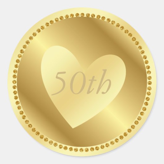 Goud 50e Jubileum Sticker (Voorkant)