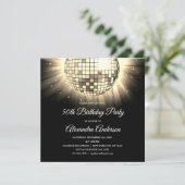 Goud 50e Verjaardagsfeestje Disco Ball Kaart (Staand voorkant)