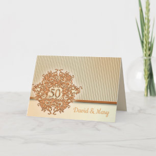 Goud, 50ste huwelijksjubileum. kaart