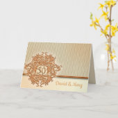 Goud, 50ste trouwdag. kaart (Gele Bloem)