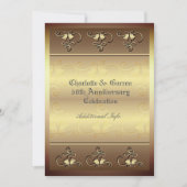 Goud 50ste verjaardag met monogram kaart (Voorkant)