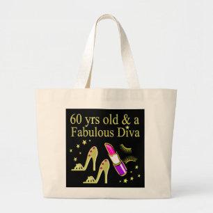 GOUD 60 JAAR OUD & EEN FANTASTISCHE DIVA GROTE TOTE BAG