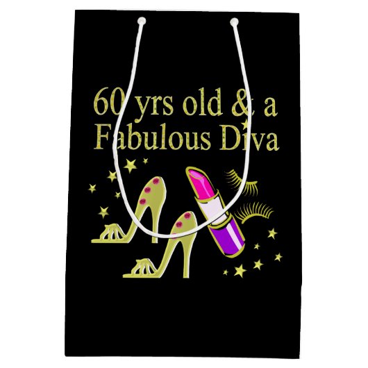 GOUD 60 JAAR OUD & EEN FANTASTISCHE DIVA MEDIUM CADEAUZAKJE (Achterkant)