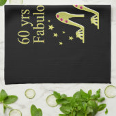 GOUD 60 JAAR OUD & EEN FANTASTISCHE DIVA THEEDOEK (Gevouwen)