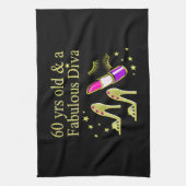 GOUD 60 JAAR OUD & EEN FANTASTISCHE DIVA THEEDOEK (Verticaal)