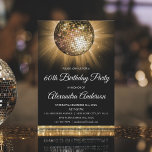 Goud 60e Verjaardagsfeestje Gouden Disco Bal Kaart<br><div class="desc">Goud Zestigste Verjaardagspartij Gouden Disco Ball Party Uitnodiging. De Gold and Black 60th Birthday Party uitnodiging is perfect voor een modern 60th Birthday Party.</div>