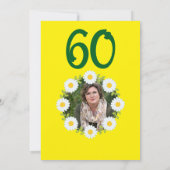 Goud 60ste verjaardag Eenvoudige Rode Zonnebloem Kaart (Achterkant)