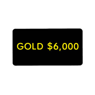 Goud $6.000 Marktfeest Etiket