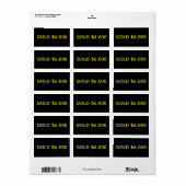 Goud $6.000 Marktfeest Etiket (Full Sheet)