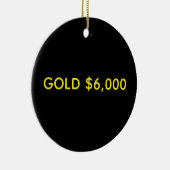Goud $6.000 Marktfeest Keramisch Ornament (Rechts)