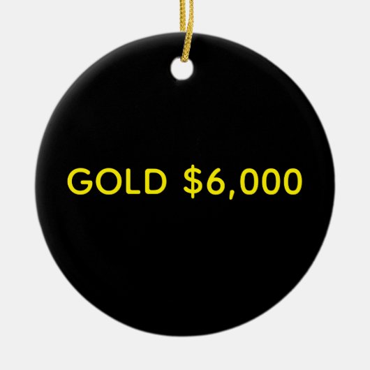 Goud $6.000 Marktfeest Keramisch Ornament (Voorkant)